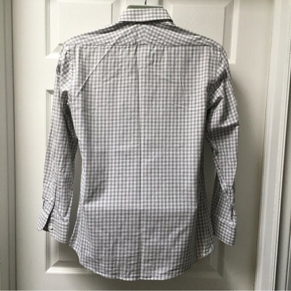 Spier & Mackay White Gray Checkered Long Sleeve Casual Shirt - Picture 3 of 5